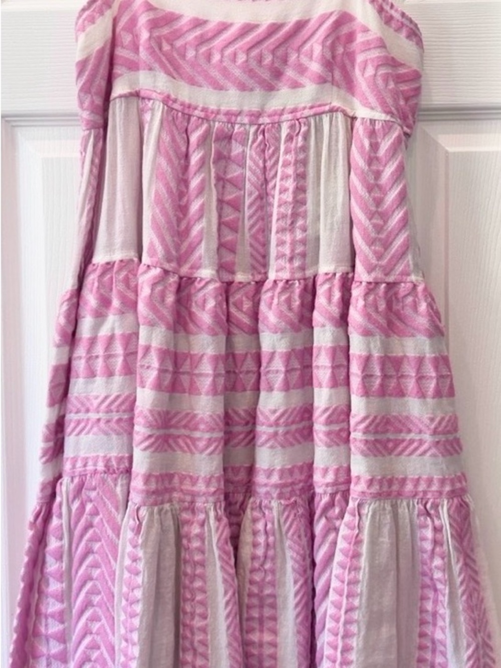 Devotion TWINS Pink and White Tiered Dress